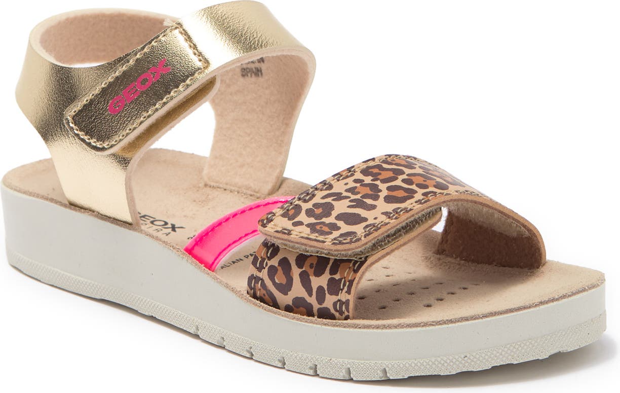 Geox Girls Leather Sandals Summer Beach Walking Comfort Glitter Shoes Holidays
